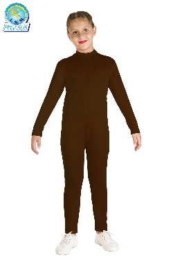 TUTA TINTA UNITA MARRONE BAMBINA